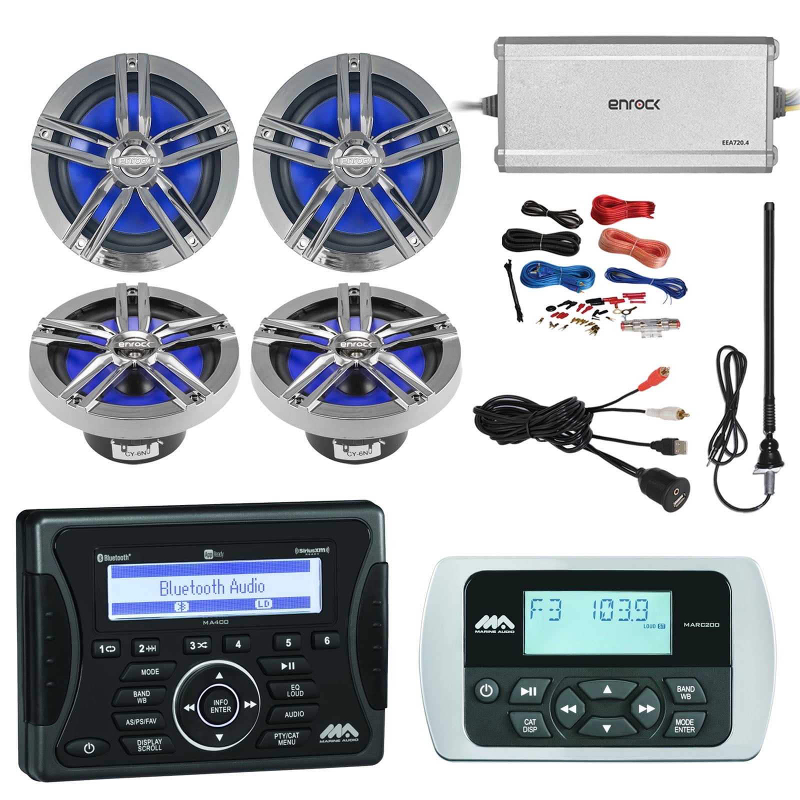 Jensen Marine Audio Bluetooth AUX USB SiriusXMReady Receiver, Wired