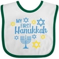 thumbnail image 3 of Inktastic My 1st Hanukkah with Menorah and Stars of David Boys or Girls Baby Bib, 3 of 4