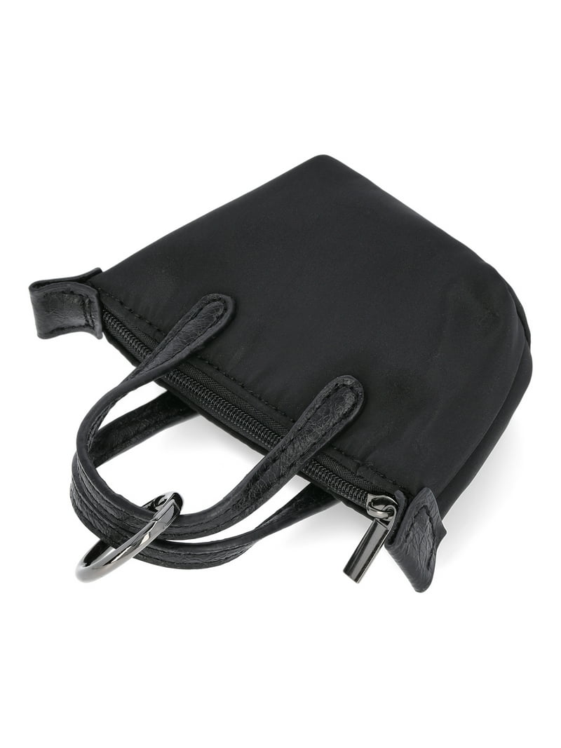 No Boundaries Women's Mini Tote Bag Charm, Black - Walmart.com