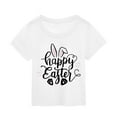 thumbnail image 2 of Toddler Girl Shirt Round Neck Short Sleeve T Shirt Top Fashion Cartoon Letter Print T-Shirt Boys & Girls Shirts White,4-5 Years, 2 of 4