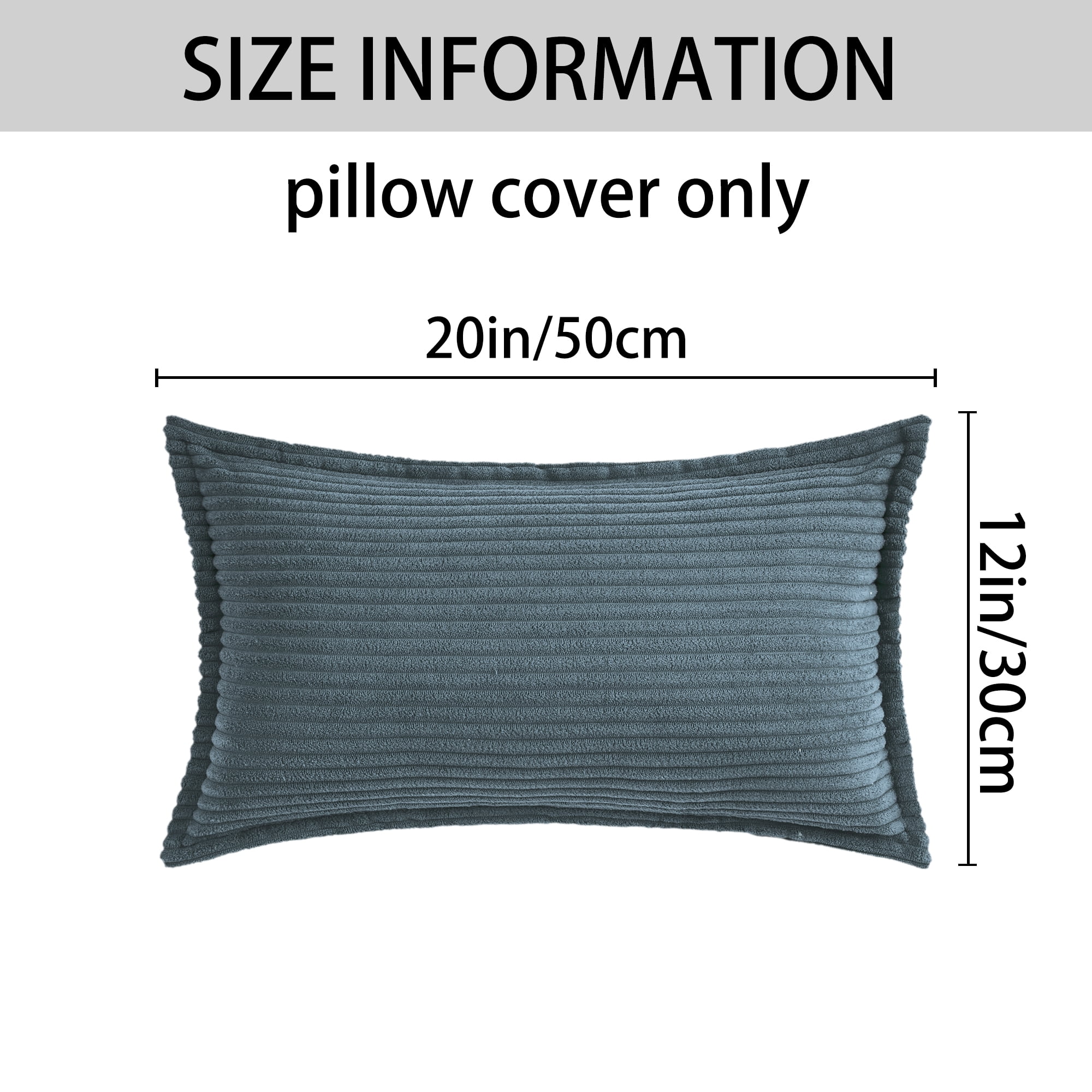 Unique Bargains Striped Decorative Throw Pillow Covers Pack of 2 Dark Blue 12" x 20"