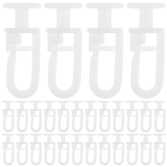 Miangastore 50pcs Plastic Curtain Track Hooks Sliding Curtain Track Accessories Flexible Rail for Windows Ceiling Mount Single Pulley System
