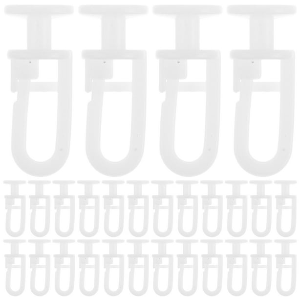 50 ganchos de plástico para riel de cortina, accesorios para riel de cortina deslizante, riel flexible para ventanas, montaje en techo, sistema de polea simple.