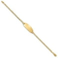 thumbnail image 2 of Real 14kt Yellow Gold Oval Curb ID Chain Bracelet; 7 inch; Lobster Clasp; for Adults and Teens; for Women and Men, 2 of 3