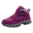 thumbnail image 5 of Outdoor Snow Boots for Women Men Waterproof Nonslip Hiking Winter Booties Lace up Hook and Loop Athletic Ankle Boots Purple 8.5, 5 of 6