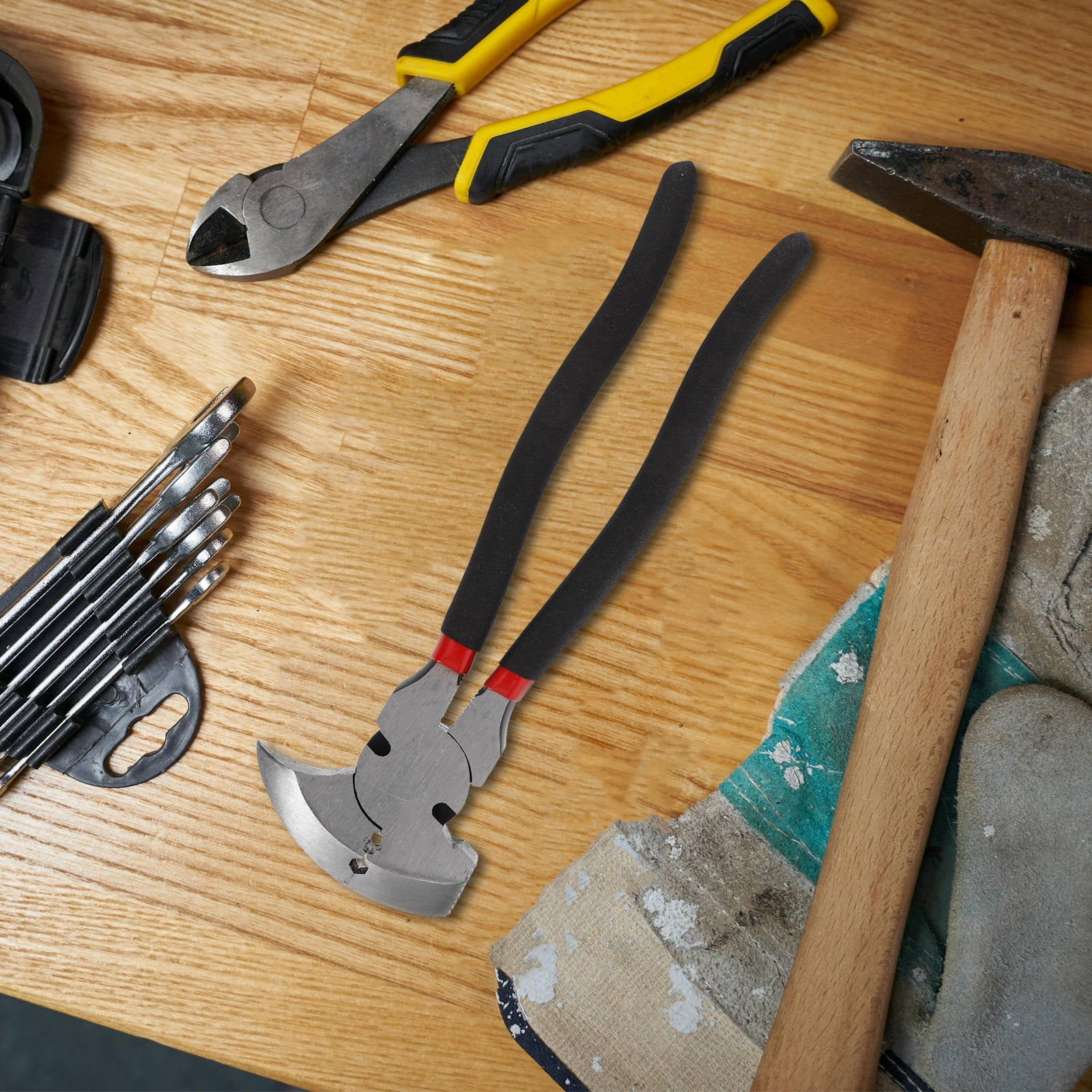 WHAMVOX  Sheep Horn Nailing Pliers Cutting Wire Fencing Cutters Black