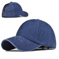 thumbnail image 2 of SPRING PARK Vintage Solid Color Anti UV Outdoor Sports Ponytail Hat Baseball Cap Men Women, 2 of 7