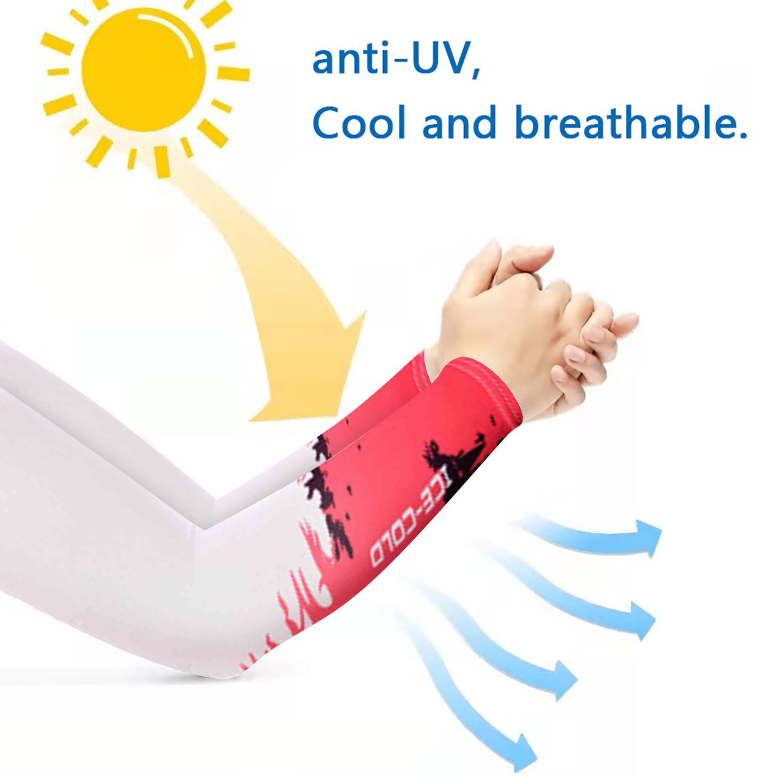 Unisex Convenient Outdoor Riding Breathable Ice Silk Sunscreen Cuff Sun Gloves 