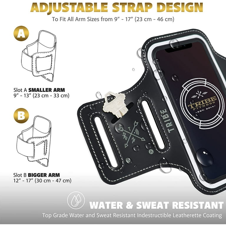 TRIBE Water Resistant Cell Phone Armband Case Running Holder for