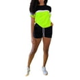 thumbnail image 1 of Conjunto de ropa de mujer Lucakuins, camisetas de manga corta de Color contrastante y pantalones cortos para correr, ropa deportiva de Yoga, chándales de verano Lucakuins  moda, 1 of 9