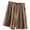 yue866-Coffee, variant on Linen Shorts for Women Wide Leg Pleated Elastic High Waisted Casual Bermuda Shorts with Pockets Coffee XL