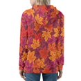 thumbnail image 2 of Renewold Thanksgiving Zip-Up Hoodies Sweatshirts Long Sleeve Hooded Jackets with Front Pockets Vibrant Women Fall Maple Leaves Cricket Activewear Daily Wear Clothing Size XS, 2 of 6