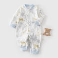 thumbnail image 2 of Karoyedx Newborn Clothes for Girls Baby Girl Boy Clothes Long Sleeve Romper One Piece Jumpsuit First Birthday Outfit Spring Fall Winter Blue Size,0-3 Months, 2 of 7