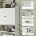 thumbnail image 5 of HOMCOM Over the Toilet Storage Cabinet, Farmhouse Above Toilet Bathroom Organizer with Barn Doors, Adjustable Shelf, Toilet Paper Holder, White, 5 of 9