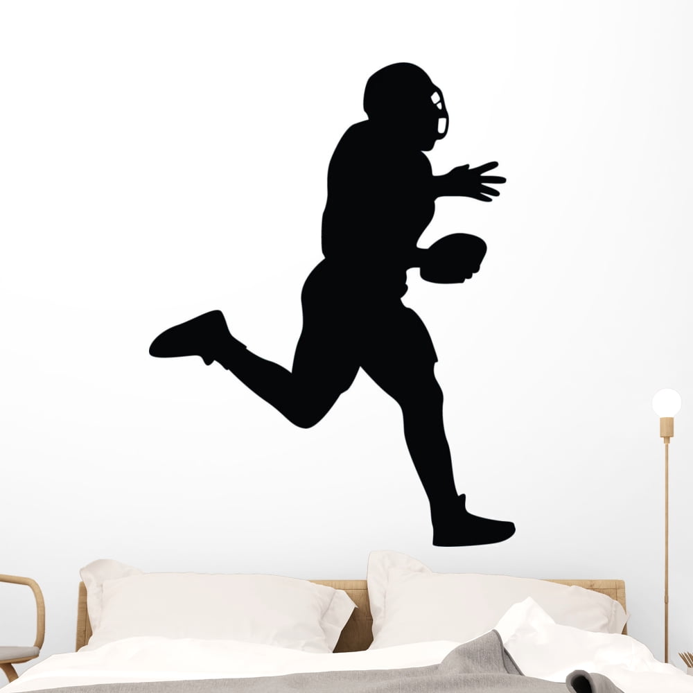 Football Silhouette Wall Decal by Wallmonkeys Peel and Stick Graphic