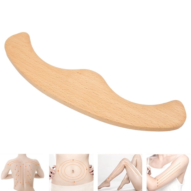 Herramienta De Drenaje Linfático, Tablero Gua Sha De Madera Portátil En Forma De M Para Relajación Muscular Para La Espalda