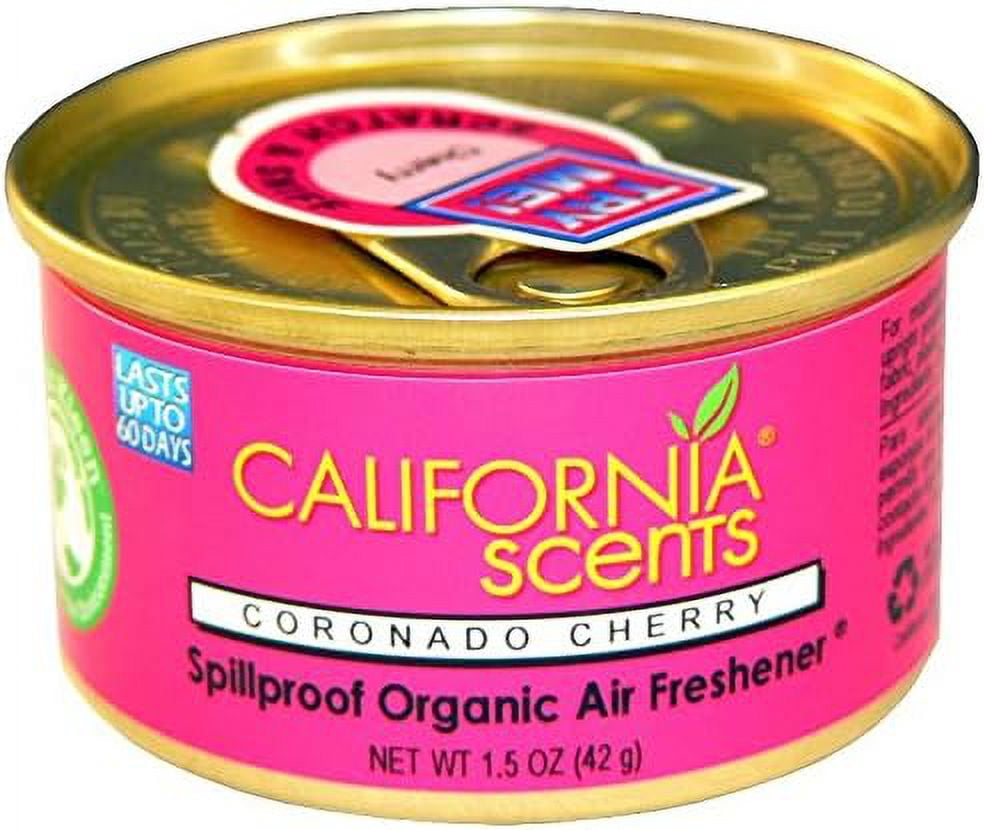 California Scents Spillproof Organic Air Freshener, Fragrance for Home Office Car, 1.5 Ounce Canister - Pack of 18 (Coronado Cherry)