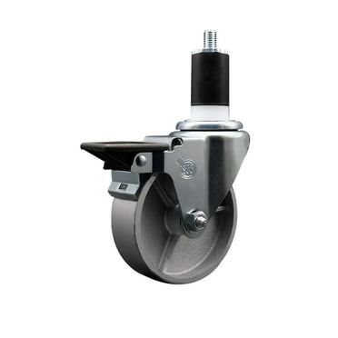 4 Inch Semi Steel Swivel 1-1/2 Inch Expanding Stem Caster with Brake SCC