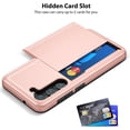 thumbnail image 3 of Samsung S23 Plus Case, Galaxy S23 Plus Case Credit Card IDs Cash Holder Wallet Slide Pocket Dual Layer Hard PC Shell TPU Rubber Cover Phone Case for Samsung Galaxy S23+ 6.6'' 2023 Rose Gold, 3 of 13