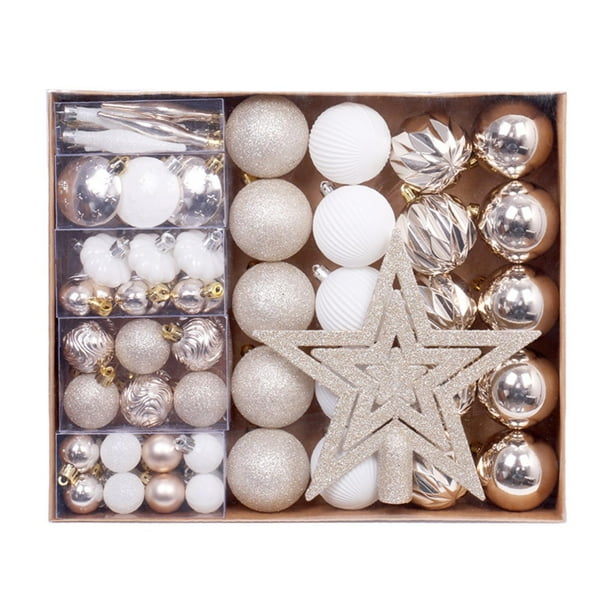 Adornos navideños de bolas, adornos navideños, regalo ideal y práctico, para de , decoraciones para árboles de para festivales de Blanco champán intenso