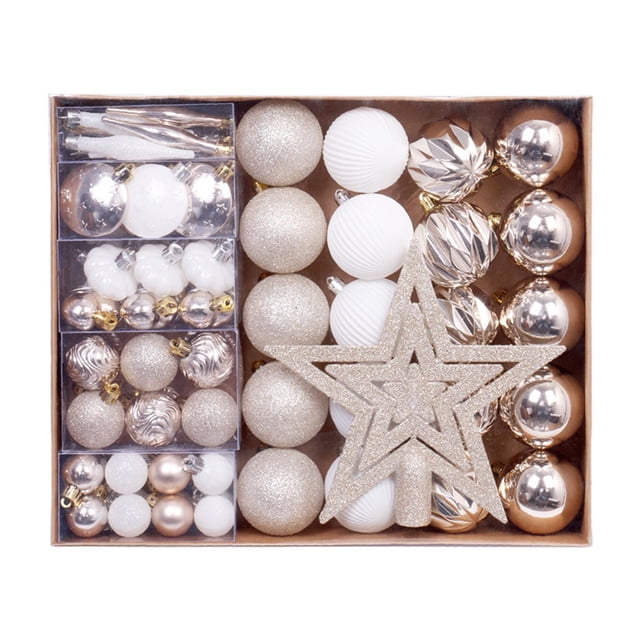 Adornos navideños de bolas, adornos navideños, regalo ideal y práctico, para de , decoraciones para árboles de para festivales de Blanco champán intenso