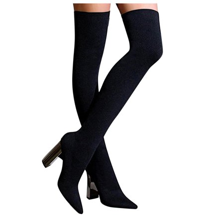 

NECHOLOGY Long Thigh High Boots for Women Stretch High-Heeled Women s Fashion Winter Boots for Women Knee High Black 8.5