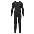 thumbnail image 5 of Xnihocha Kids Girls Metallic Teamwear Uniform Full Body Unitard Jumpsuit Leotard for Gymnastic Dance Black 5-6, 5 of 6