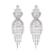 thumbnail image 5 of Pendientes largos con borlas incrustadas de diamantes de moda europea y americana, pendientes largos con borlas de diamantes con clip de cadena exagerado, pendientes de diamantes con destellos, 5 of 6