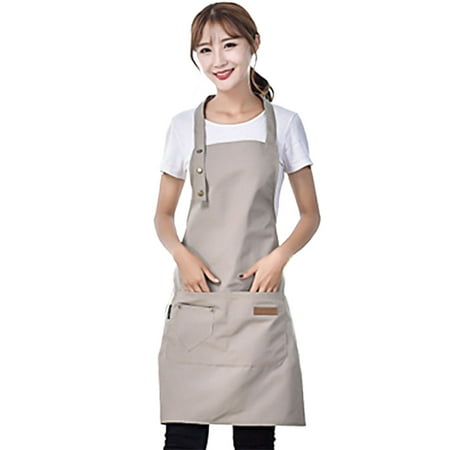 

Biplut Unisex Universal Adjustable Neck Strap Design Sleeveless Kitchen Cooking Apron (Beige)