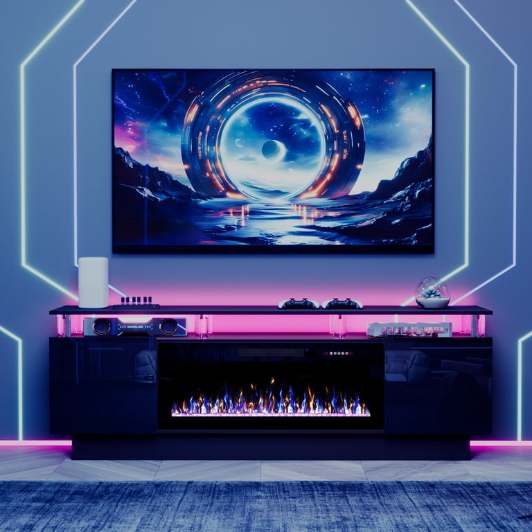 Waleaf 70 Inch Fireplace TV Stand, 36 Inch Electric Fireplace photo 4