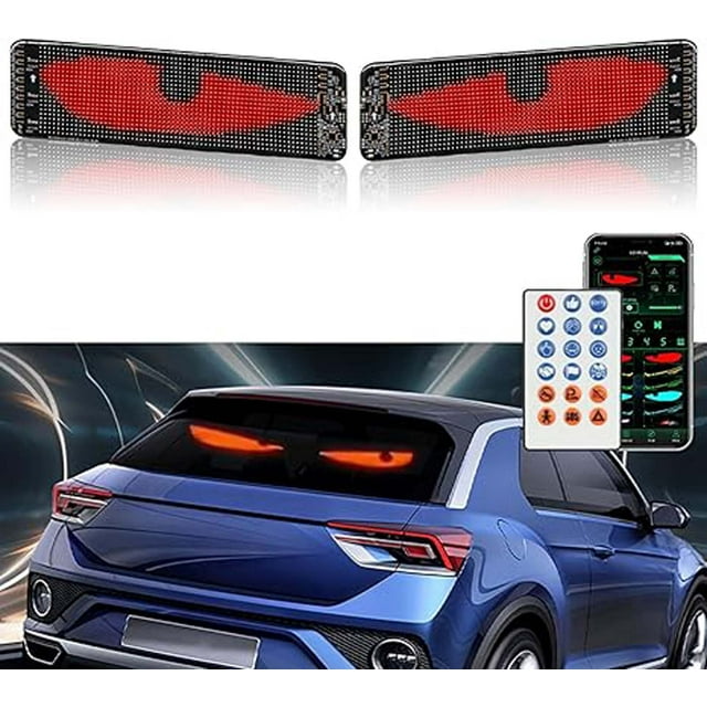 Fiudx Pantalla Led Flexible, Tiras de Luz Personalizables, Control Remoto Inalámbrico, Opciones de Múltiples Patrones, Personalización Del Vehículo, Uso En Camionetas y Autos, Actualizaciones Periódi