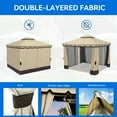 thumbnail image 4 of Dextrus10' x 10' Outdoor Gazebo for Patios, Double Roof Soft top Canopy Gazebo with Mosquito Netting and Curtains, Soft Fabric Top Garden Winds Tent ,Khaki, 4 of 5