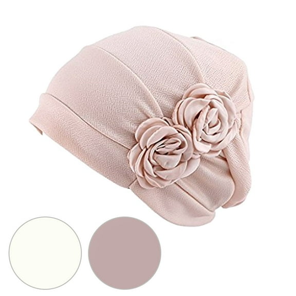 Masteelf Stylish Pink Cotton Chemo Hat for Protection Elegant Turban Headband for Women with Hair Loss