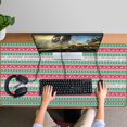 thumbnail image 4 of Long Mouse Pads for Desk,Red and Green Christmas Pattern Desk Mats on Top Of Desks, Desk Mouse Pad Extra Large with 3mm Non-Slip Base and Stitched Edge for Gaming,Office,Work,Home 47.3x23.6in, 4 of 5