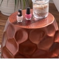 thumbnail image 5 of Powell Shawna Indoor Modern Hammered Metal Roud End Table, Copper, 5 of 7