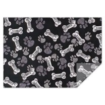 Paw Prints and Bones Rectangle Tablecloth 60"x84",Waterproof Polyester Rectangle Table Cloth, Wipeable Spillproof Polyester Tablecloth for Dining, Camping, Indoor and Outdoor
