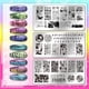 thumbnail image 3 of Juego de 3 placas para estampar uñas con textura de grafiti, números y letras, plantillas para manicura de estilo vintage, placas con imágenes de letras para uñas., 3 of 7