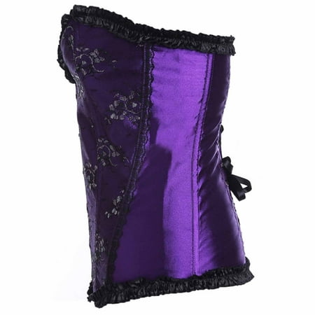 

Dadaria Plus Size Corset Top Fashion Women Boned Corsets V-Neck Printed Shapewear Outfit Underwear Purple XL Women