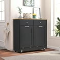 thumbnail image 7 of EROMMY Double Tilt Out Trash Can Cabinet, 10+9 Gallon Wooden Kitchen Garbage Bin with Deodorizing Function, Recycling Storage Cabinet with Hideaway Drawer for Living Room&Bathroom, 7 of 7