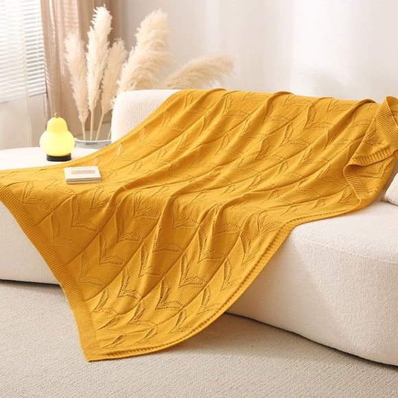 Exclusive Deal, Carestorng Summer Cool Knitted Blanket Cool Effect Blanket,Ice Blanket for All Season,Lightweight Summer Quilt,Absorbs Heat to Keep Adults Children Bab | Knitting Cotton, Yellow