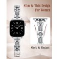 thumbnail image 4 of Wearlizer Slim Stainless Steel Watch Band Compatible with Apple Watch Bands Women Sculpted Link Bracelet Adjustable Strap for Series 11/10/9/8/7/6/5/4/3/SE/Ultra 38/40/41/42/44/45/46/49mm, 4 of 6