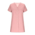 thumbnail image 3 of Cethrio Summer Dresses for Girls 2025, Casual Short Sleeve V Neck Midi Dresses Shirts Dresses Pink Size 7-8, 3 of 4