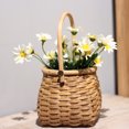 thumbnail image 4 of Cestas de flores, cesta de almacenamiento tejida con asa, cesta de flores decorativa rústica, 4 of 5