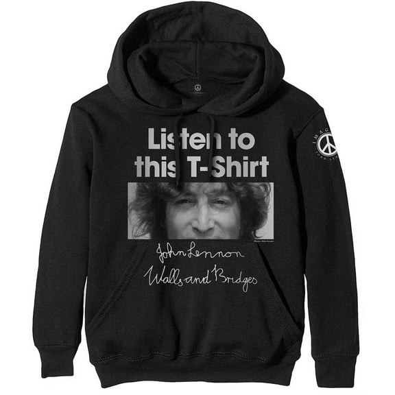 John Lennon Unisex Pullover Hoodie Sweatshirt Listen To This (Small)