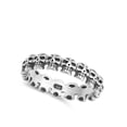 thumbnail image 4 of Oxidized Skull Eternity Stackable Biker Ring 925 Sterling Silver Band Jewelry Female Male Size 11, 4 of 4