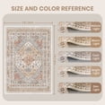 thumbnail image 4 of Roxstand 2'x3' Washable Entryway Rug, Vintage Oriental Non Slip Stain Resistant Small Accent Throw Kitchen Rugs, Orange, 4 of 10