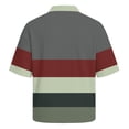 thumbnail image 6 of Hearthz S-4XL Striped Mens Golf Shirt Short Sleeve Casual Color Block Collared Button Down Shirt for Men Waffle Knit Polo Shirt for Men, 6 of 6