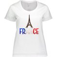 thumbnail image 3 of Inktastic France Eiffel Tower Flag in Text Women's Plus Size T-Shirt, 3 of 5