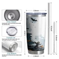 thumbnail image 3 of 20oz Halloween Stainless Steel Car Tumbler - Spooky Ghost Pumpkin Double-Wall Vacuum Insulated Travel Mug with Straw, Spill-Proof Lid, 3 of 7