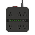thumbnail image 2 of Rebaja Exclusiva, Tablero de cableado multifuncional para el hogar, de 2500 W, de alta potencia, con 3 puertos USB, 6 enchufes y un botón Akmoler, 2 of 9